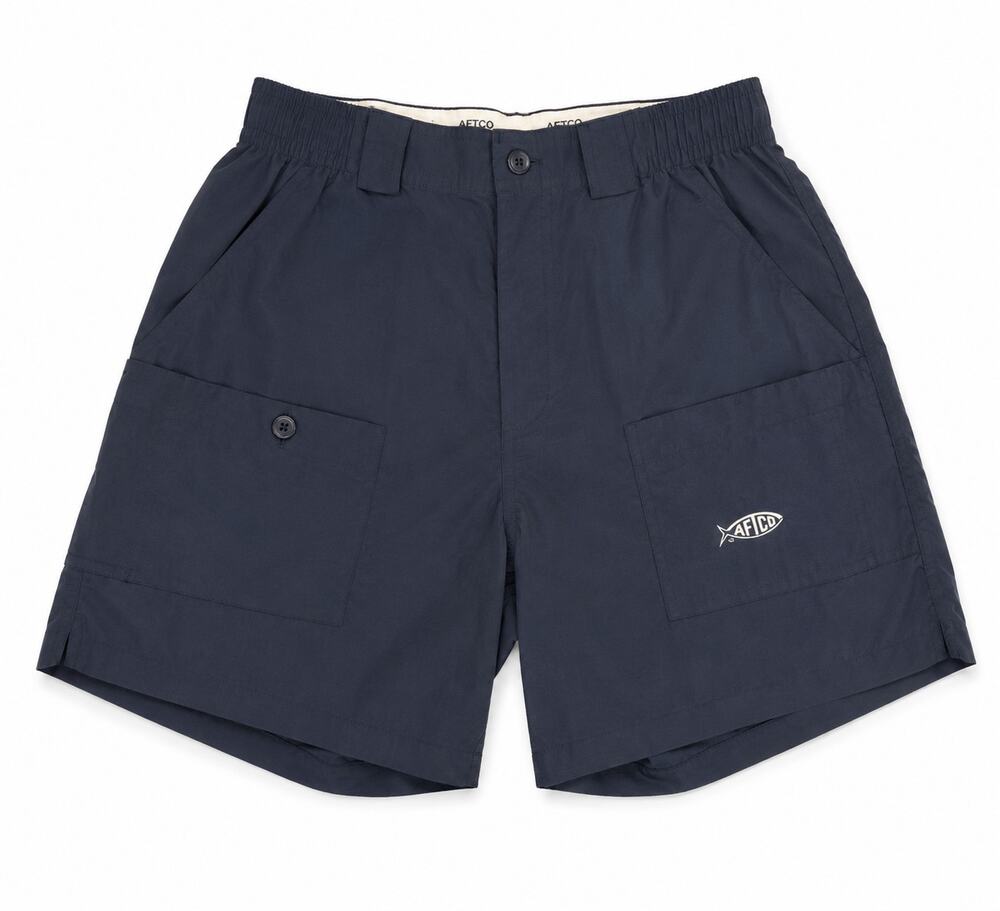 AFTCO Original Fishing Men's Performance Nylon Fishing Utility Black Shorts,30